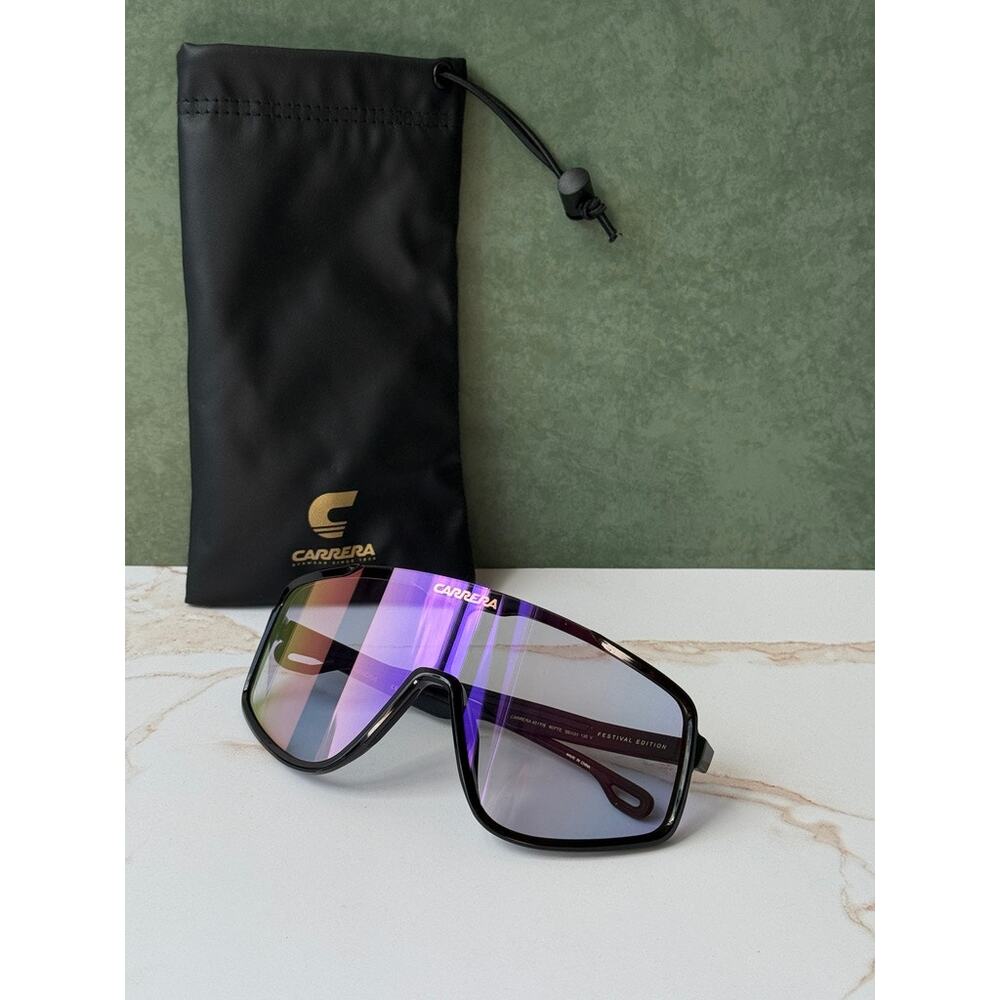 NEW Carrera 4017/S Mask Shield Sunglasses Black Mirror Lens - Picture 2 of 7